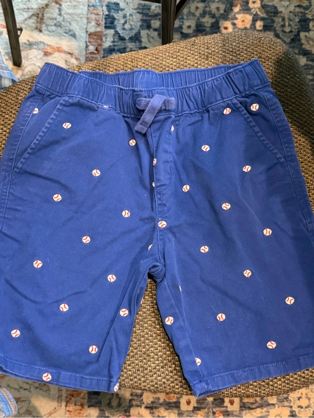 Boys Blue Baseball-Print Shorts gymboree
